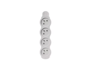 Gniazdo /rozgałęźnik/ do przedłużacza 4-gniazda z/u białe P0400N