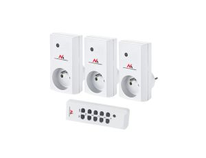 Gniazdka sieciowe wewnętrzne sterowane pilotem Maclean Energy MCE153 3szt. - programowalne + bateria do pilota MCE153