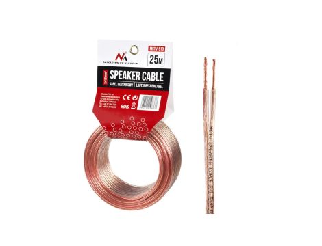 Kabel głośnikowy Maclean MCTV-510 2*1.5mm2 / 48*0.20CCA 3,5*7,0mm TRANSPARENT PVC 25m MCTV-510