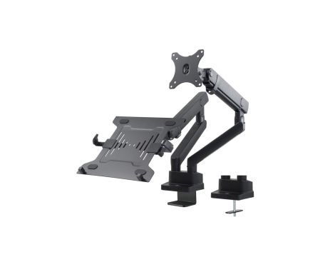 Uchwyt biurkowy podwójny do monitora i laptopa 17cala-32cala Maclean MC-813 2x8kg VESA 75x75, 100x100 MC-813