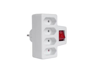 Gniazdko prądowe poczwórne z wyłącznikiem Maclean Energy MCE2174x2,5A wtyk uniwersalny MCE217