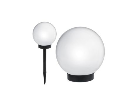 Solarna lampa wolnostojaca ogrodowa - kula 15x15x48cm, bialy LED GB121 GB121