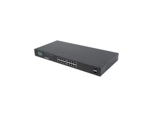 Switch Gigabit 16x RJ45, POE+, 2x SFP, LCD, Rack 19