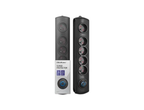 Qoltec Listwa zasilająca antyprzepięciowa 5 gniazd 1.8m Czarna