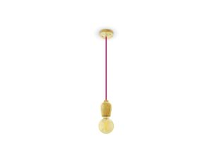 Lampa Wisząca VT-7778 Drewno Czerwony Przewód 3723