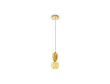 Lampa Wisząca VT-7778 Drewno Czerwony Przewód 3723