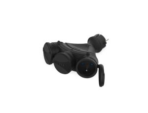 Rozgałęźnik wtyczkowy 3-gniazda z/u 16A 250V IP54 czarny GN-X3/54 W-01154