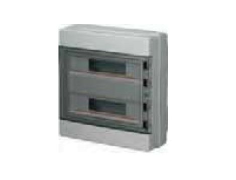 Rozdzielnica modułowa 2x18 n/t bezhalogenowa drzwi transp.IP65 szyna N+PE szara 1000V AC 1500V DC PV UV 400x400x140, EC62036E