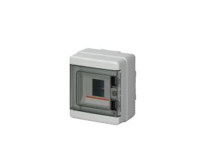 Rozdzielnica modułowa 1x4 n/t bezhalogenowa drzwi transp.IP65 szyna N+PE szara 1000V AC 1500V DC PV UV /22 szt/ EC62004E /opak.