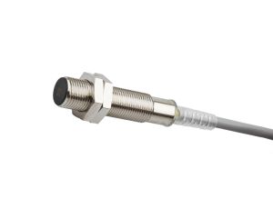 Czujnik indukcyjny M12x1 dł: 50mm zabudowany Sn: 2mm 10-30VDC PNP NO kabel 2m PVC mosiądz niklowany IP67 IA120100