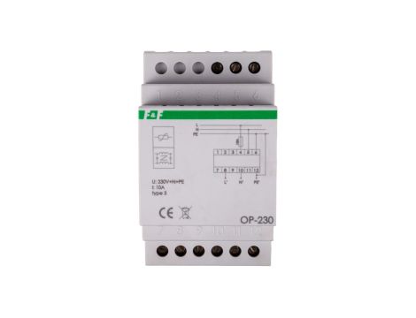 Ogranicznik przepięć Typ T3 z potrójnym filtrem przeciwzakłóceniowym 2P 1kV OP-230
