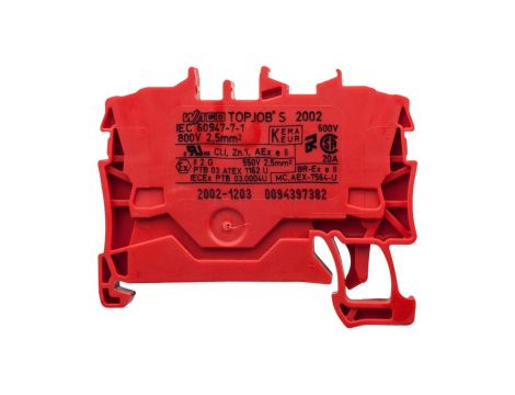 Złączka szynowa 2-przewodowa 2,5mm2 czerwona 2002-1203 TOPJOBS