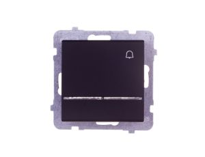 SONATA Przycisk /dzwonek/ z podświetleniem czarny mat ŁP-6RS/m/33