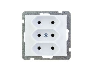 AS Gniazdo potrójne b/u 2.5A EURO białe GP-3G/m/00