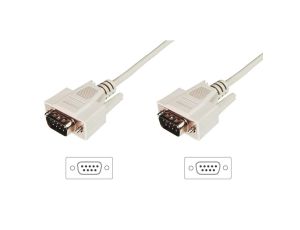Kabel połączeniowy RS232 1:1 Typ DSUB9/DSUB9, M/M beżowy 3m AK-610107-030-E