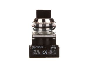 Przełącznik 3 położeniowy pokrętło 30mm czarny 2Z bez samopowrotu W0-NEF30-TPC 2X S