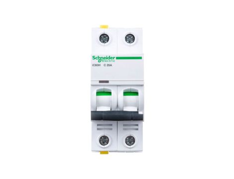 Wyłącznik nadprądowy 2P C 20A 10kA AC iC60H-C20-2 A9F07220