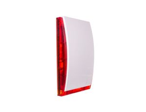 Sygnalizator optyczno-akustyczny, zewnętrzny, czerwone światło LED, z akumulatorem i metalową osłoną SP-4006 R