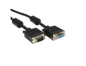 Kabel 30m Męskie złącze VGA/SVGA HD15 to Przedłużacz żeński Czarny