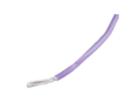 Przewód do urządzeń PTFE PTFE Fioletowy, 100m 0,6 mm 19/0,2 mm, 300 V, -75 → +200C, Ø 1.35mm, RS PRO BS3G210