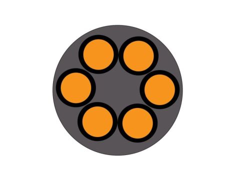 Przewód zasilający 6 Core Polichlorek winylu PVC Sheath Szary 11 → 13mm od , 300 V, 500 V