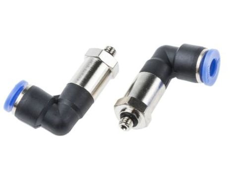 Złącze kątowe gwint M5 męskie, Wciskane 6 mm RS PRO