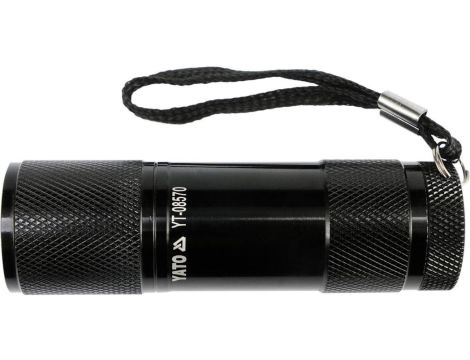 LATARKA ALUMINIOWA, 9LED, CZARNA