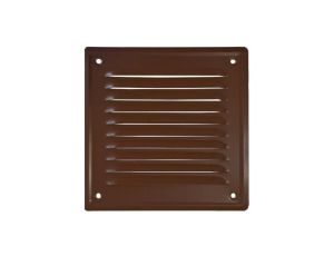 Kratka wentylacyjna metalowa z siatką 140x140mm brązowa airRoxy 02-717 BR