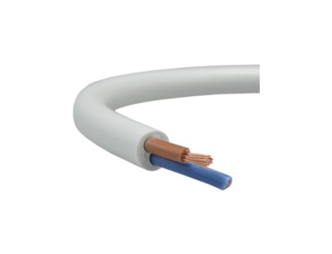 Przewód prądowy H03VV-F / OMY 300V 2x0,75 biały linka Mercor /50m/