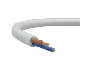 Przewód prądowy H03VV-F / OMY 300V 2x0,5 biały linka Elektrokabel /100m/