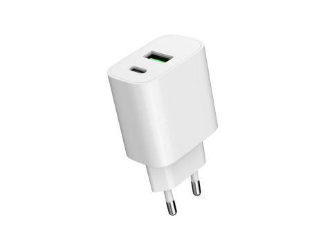 ŁADOWARKA SIECIOWA PD/QC 4.0 1x USB-C 1x USB-A 3A 20W ART