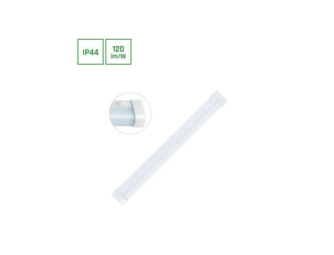 AQUATICA 15W NW 230V 150st IP44 596x46x63 BIAŁY okrągła końcówka, włącznik