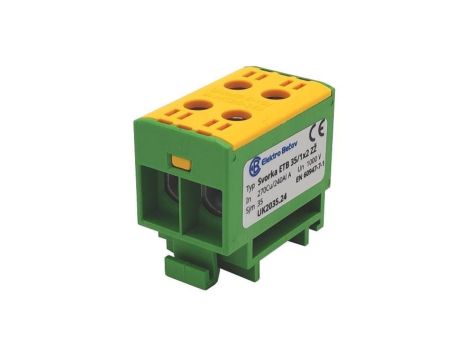 Złączka uniwersalna (Al/Cu) ETB 35/1x2 - żółto-zielona