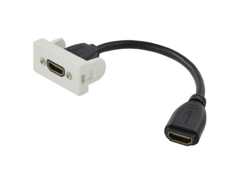 Gniazdo HDMI 1.4 z przewodem 20cm moduł 1M 22,5x45 biały Mediabox