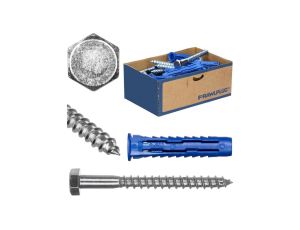 Kołki rozporowe uniwersalne 4ALL 12x60 z wkrętem z łbem sześciokątnym 8x100 10szt. RAWLPLUG