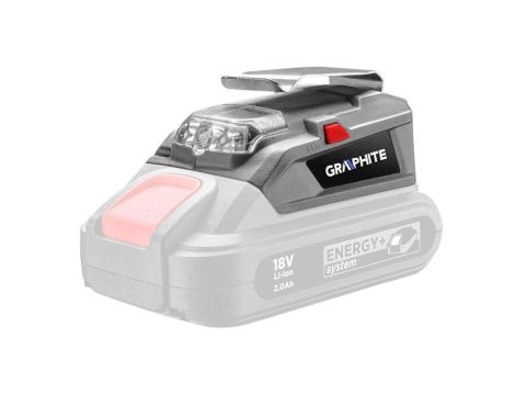 Latarka akumulatorowa 18v li-lion z wyjściem usb