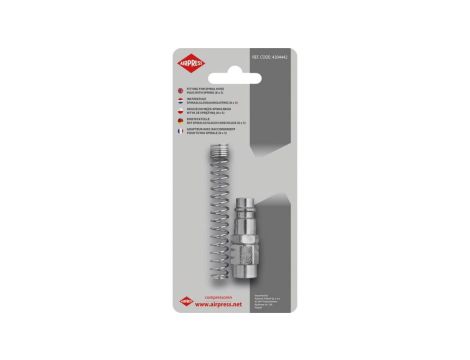 Okucie do węża spiralnego 8 x 5 mm wtyk ze sprężyną w blistrze