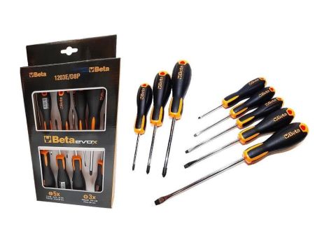 Zestaw wkrętaków płaskich i krzyżakowych evox 8szt