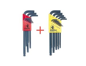 Zestaw imbusów długich z kulką metrycznych i calowych,22szt.