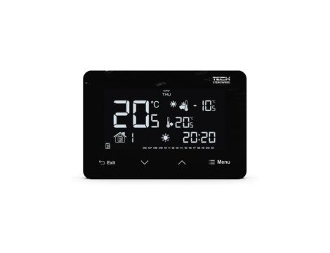 TECH ST-293Z V3 - Regulator pokojowy przewodowy dwustanowy kolor czarny zasilany 230V
