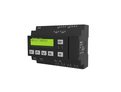 Uniwersalny, programowany sterownik PLC z wyświetlaczem LCD, 8DI, 8DO, 4AI, 2AO, Rs485x2, 24 VDC - PR200.24.2.2 55910