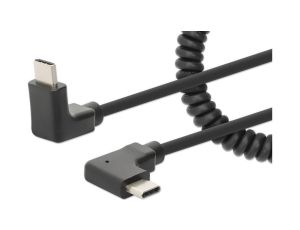 Kabel spiralny kątowy USB-C 60W/3A do Szybkiego Bezpiecznego Ładowania