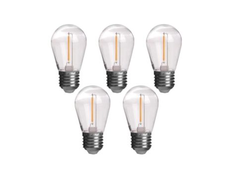 Żarówka LED E27 230V 1W 60lm kula biała ciepła 5 sztuk do girland