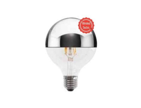 Żarówka LED GLOBO 5W/830 (40W) DIM 95MM SREBRNA W KOPULE - bańka szklana LEUCI (555348.0101)