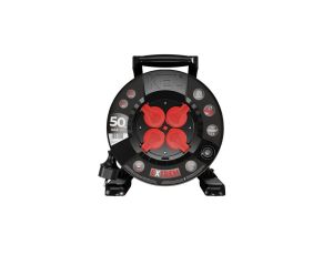 Przedłużacz bębnowy EXTREME LINE 4 gniazda z/u IP44 16A H05RR-F 3x1,5 50m czarny W-100032