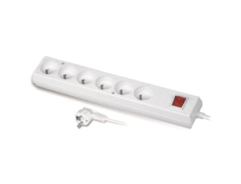 Przedłużacz z wyłącznikiem 6-gniazd z/u 10A 5m /OMY 3x1/ biały PS-670WS T-106220