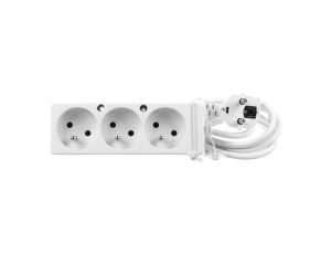 Przedłużacz 3-gniazda z/u 10A 3m /OMY 3x1/ biały PS-370 T-110020