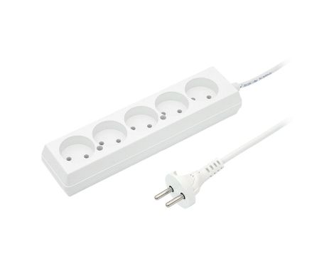 Przedłużacz 5-gniazd b/u 10A 3m /OMY 2x1/ biały PS-560 T-105770