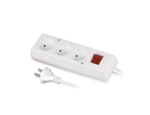 Przedłużacz z wyłącznikiem 3-gniazda b/u 10A 5m /OMY 2x1/ biały PS-360WS T-106070