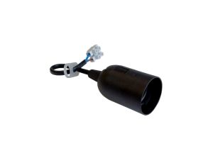 Oprawka oświetleniowa E27 budowlana remontowa z przewodem 15cm czarna 13055